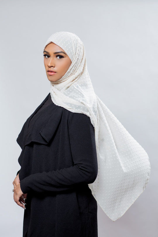 Mosaic Butti Chiffon | Ivory Hijab Dana Fashion 