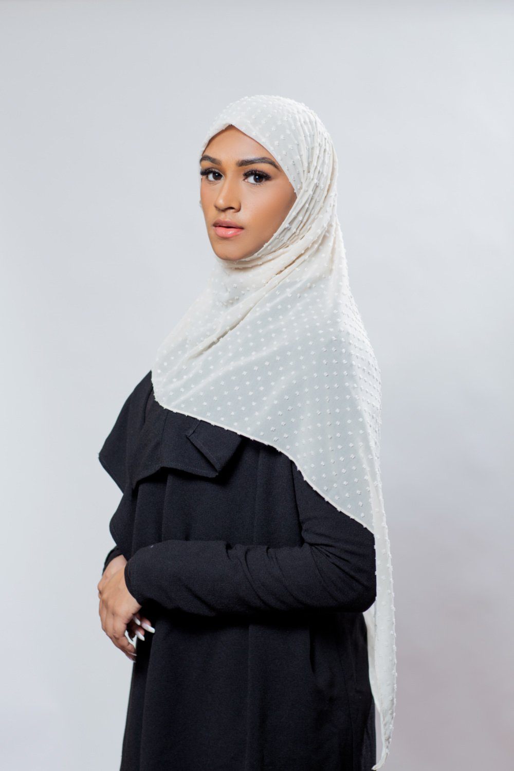 Mosaic Butti Chiffon | Ivory Hijab Dana Fashion 