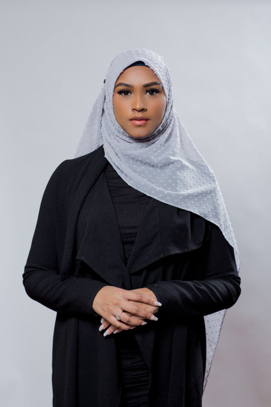 Mosaic Butti Chiffon | Light Gray Hijab Dana Fashion 