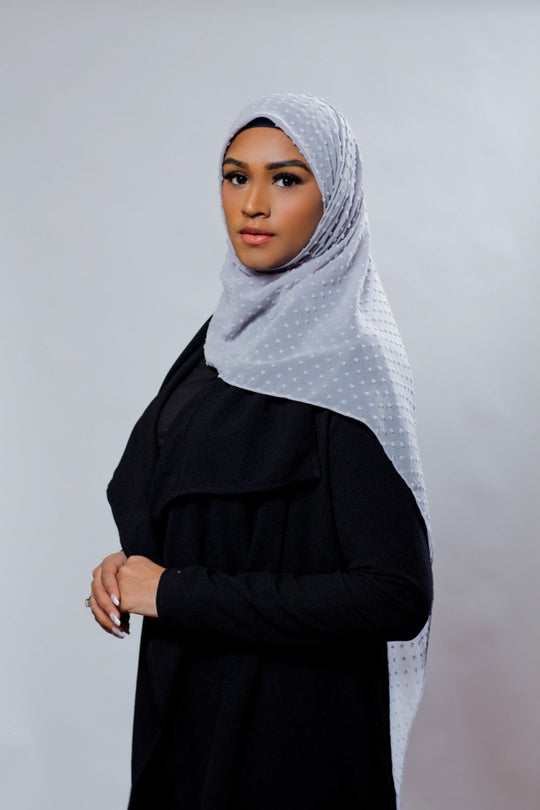 Mosaic Butti Chiffon | Light Gray Hijab Dana Fashion 