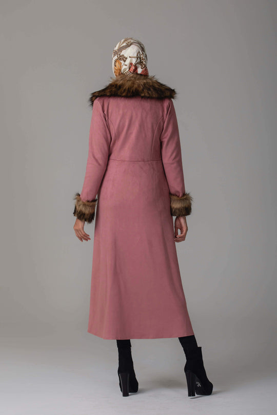 ’Naayla’ Faux Fur Coat | Pink Coat Dana Fashion 