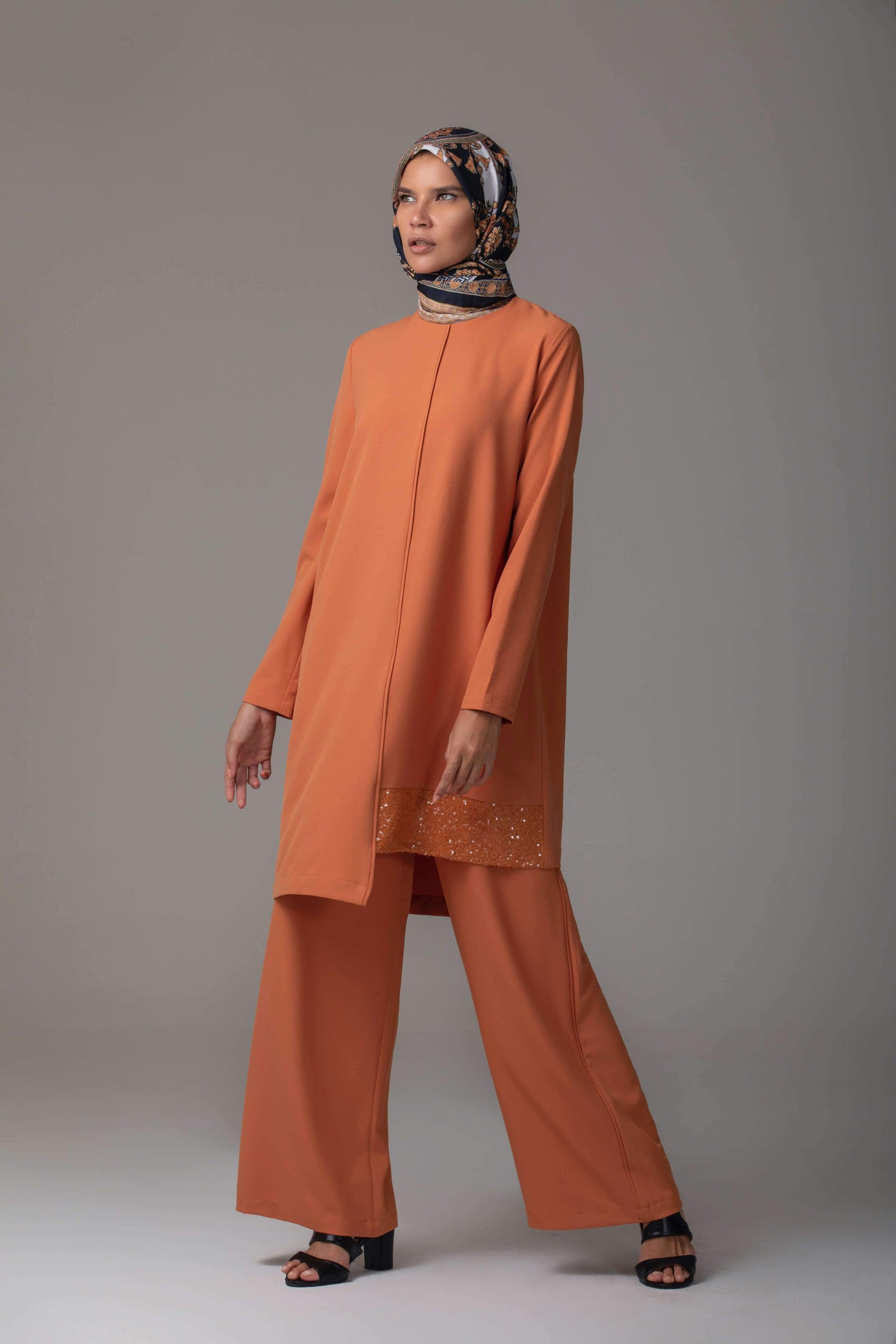 ‘Rania’ Evening Two-Piece | Orange Two-piece sets Dana Fashion 