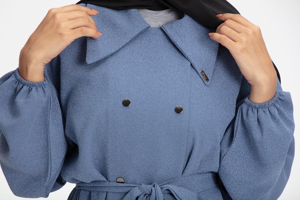 ‘SAMILA’ Top Coat | French Blue Jilbab Dana Fashion 