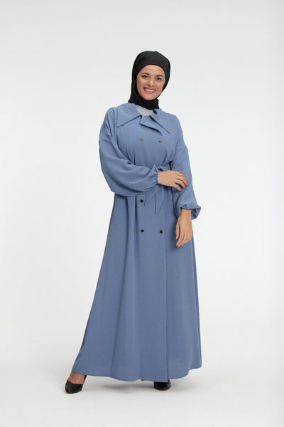 ‘SAMILA’ Top Coat | French Blue Jilbab Dana Fashion 